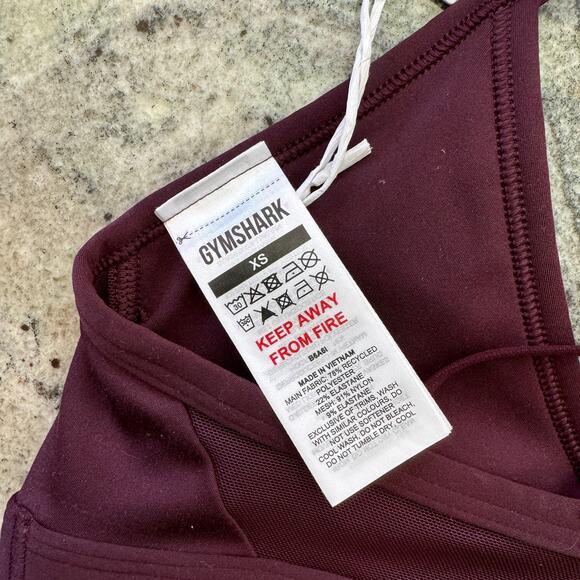 Gymshark Ruched strappy Sports Bra womens xs gym training fitness active purple - Picture 2 of 5